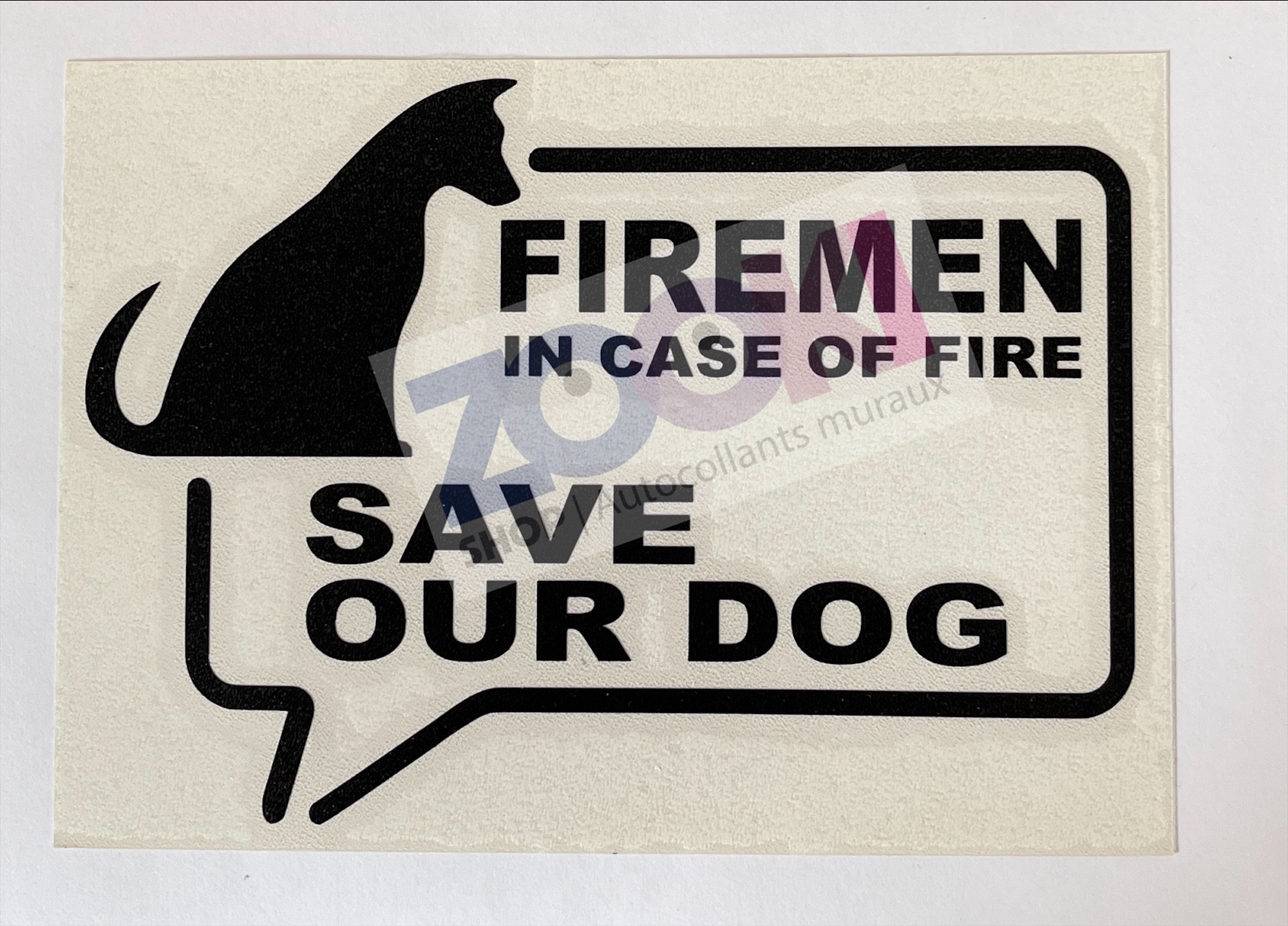 Save our dog sticker. Save my pet firefighter sticker. Fire safety, our dog