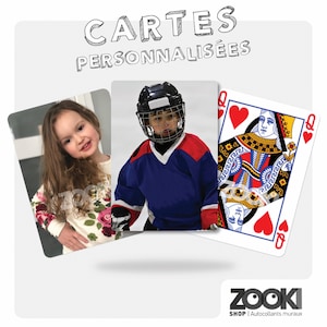 Cartes à jouer, jeux de cartes personnalisées, idéal pour cadeaux et souvenirs de famille.