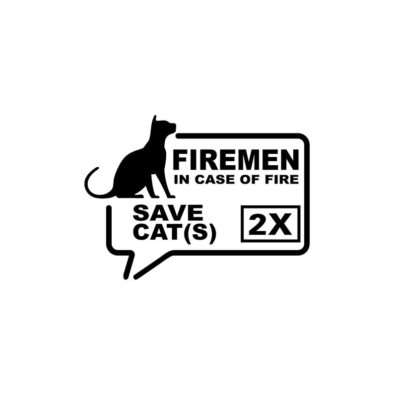 Firemen sticker in case of fire save our pets cat dog - Etsy Canada