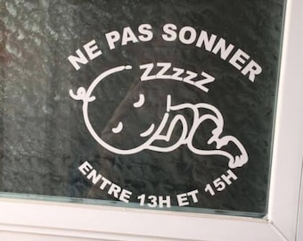 Ne Pas Sonner Bebe Fait Dodo Autocollant Pour Porte Etsy Canada