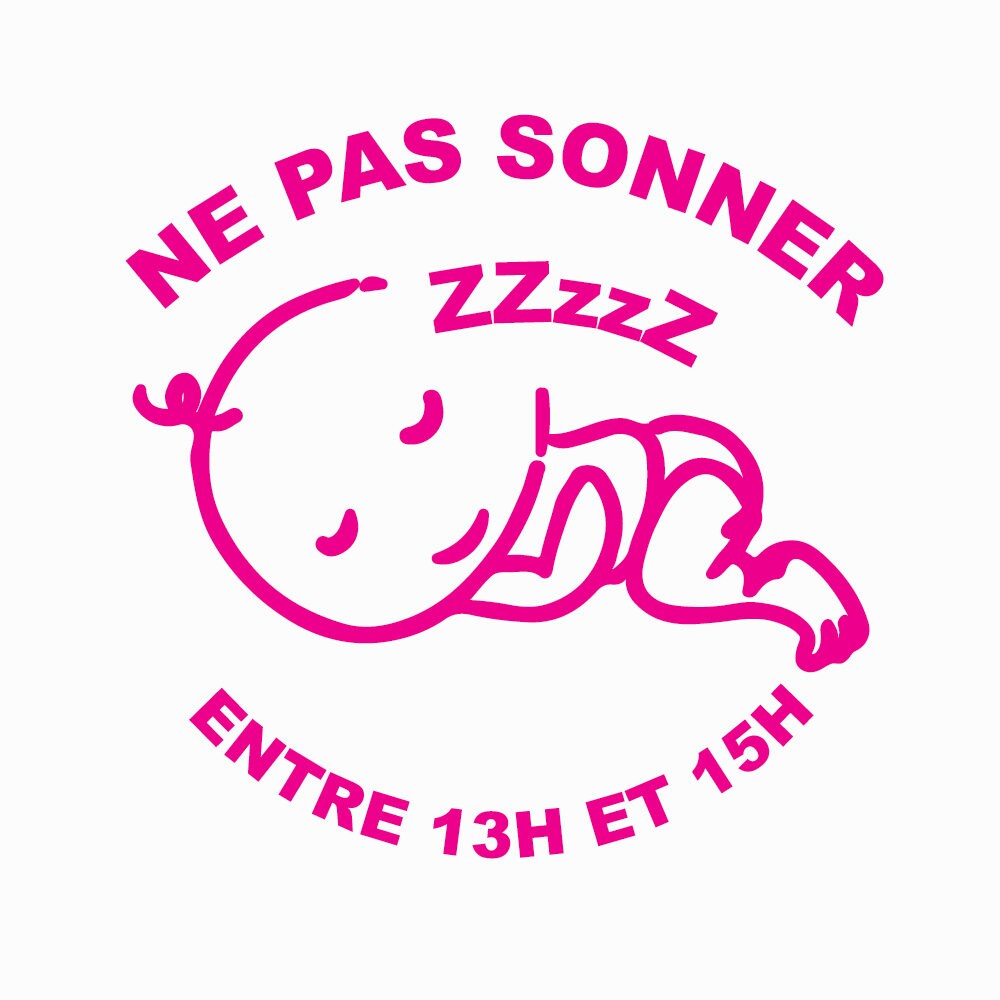 Ne Pas Sonner Bebe Fait Dodo Autocollant Pour Porte Etsy France