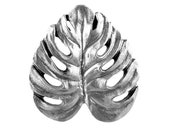 Silver Drawer Knob. Gold, Metal Monstera Leaf Door Drawer Cupboard Knob Pull Upcycling Project Nature