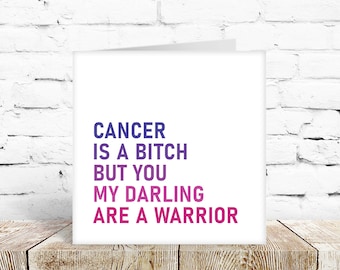 Support card for those with cancer. Special friend or relative chemotherapy radiotherapy Recycled, eco-friendly