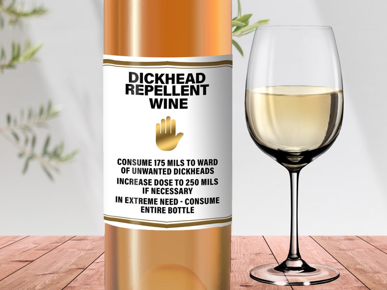 Funny rude Wine Bottle Label / Sticker Secret Santa gift Divorce / Break up office Birthday banter humour friend sister cousin mum colleague image 1