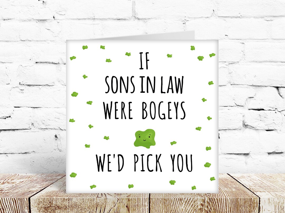 Funny Birthday Card for Son in Law From Mother in Law / Father in Law ...