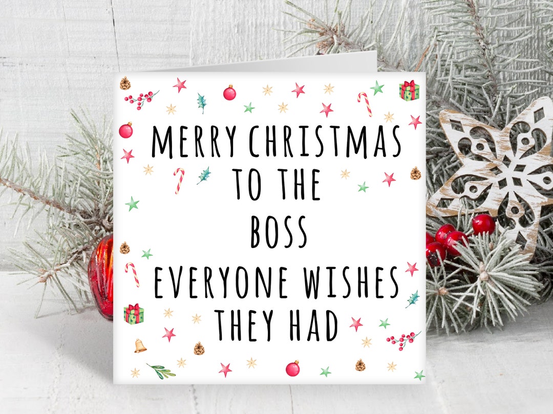 Cute Christmas Card for Boss Work Office Special Xmas Gift Etsy UK