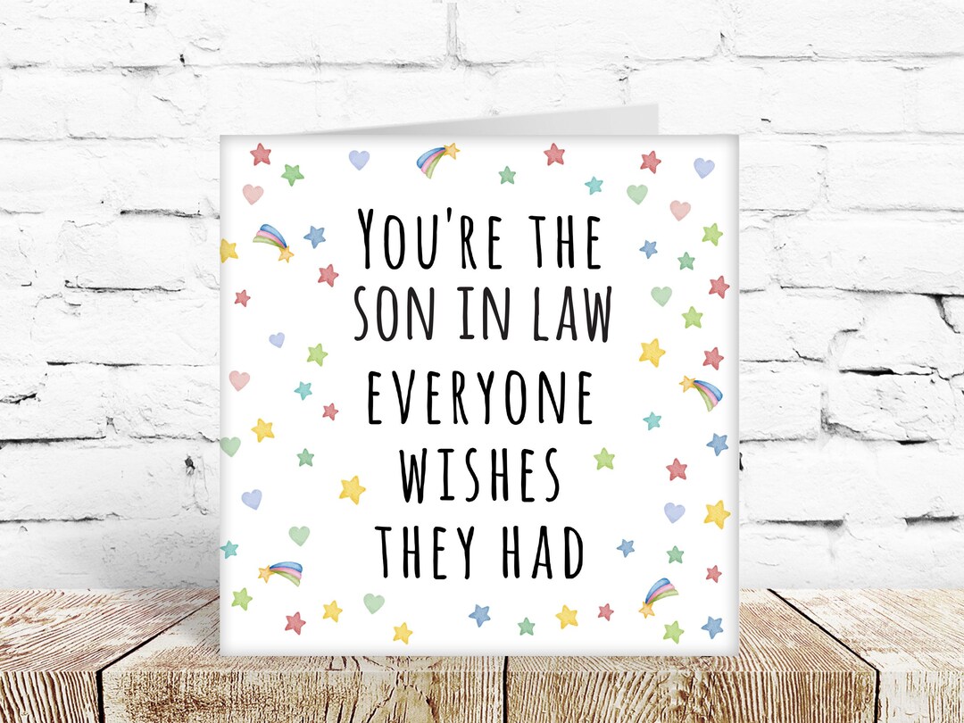 Funny Birthday Card for Son in Law From Mother / Father in Law ...