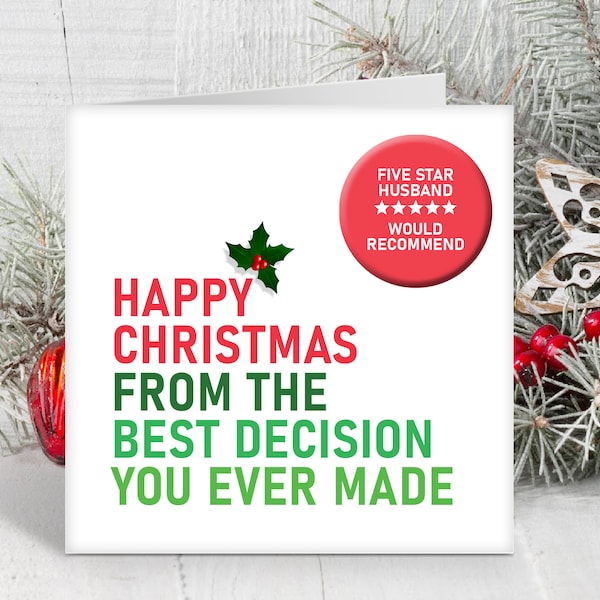 HUSBAND CHRISTMAS card - Tongue in cheek Xmas card for husband/ partner gay lgbtq Funny greeting card  Recycled, eco-friendly