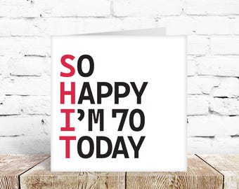 Funny 70th Birthday Card, Milestone Birthday Gift