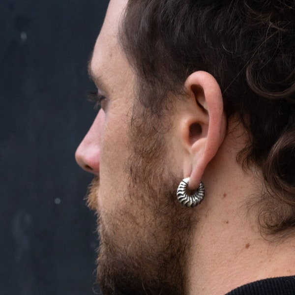 Circle Ear weights hangers, Silver ear gauges Septum 4mm - 6ga, Ear Stretched lobes earrings