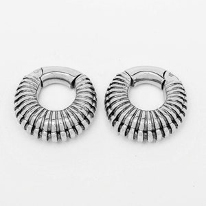Circle weights, Heavy ear weights, Ear hangers, Silver ear gauges, 2 gauge ears, Ear stretching, Stretched lobes, Stretcher earrings image 1