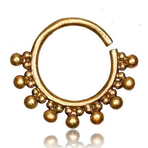 Tribal septum jewelry - 8mm septum - Septum - Brass septum ring - Huggie earrings - Cartilage piercing - Seamless nose ring - 18g - 1mm