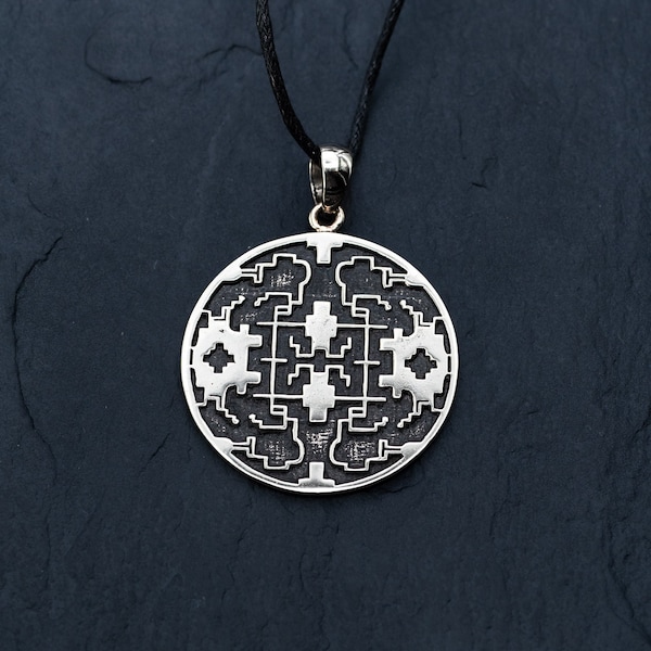 Bijoux Protection Spirituelle Esoterique Shipibo, Géométrie Sacrée Icaro, Pendentifs Argent Symbole Ancien Ayahuasca, Bijou Bohème