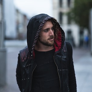 Veste en cuir sans manche, Vêtements apocalyptiques, Veste en cuir homme, Veste Punk, Veste en cuir xs, Veste en cuir Punk