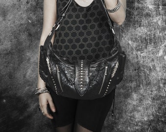 Studded Shoulder Bag for Women Leather Punk Rivet Crossbody