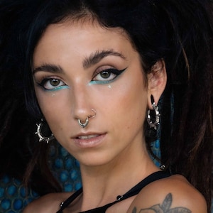 Hoop ear weights - 5mm ear weights - Silver Ear Hangers - Goth Punk Earrings - Ear-Weights - Stretched Ears - Tunnel Hoops