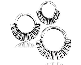 6mm septum - Silver nose hoop - Sterling silver septum ring - Rook piercing jewelry - Tragus piercing - Helix piercing 16g - 1.2mm