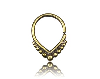 Teardrop Septum - Septum - Gold Septum Ring - Nose Piercing - Thin Nose Ring - Small Nose Ring - Septum Piercing - 18g - 1mm