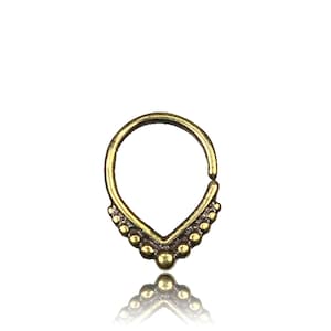 Teardrop Septum - Septum - Gold Septum Ring - Nose Piercing - Thin Nose Ring - Small Nose Ring - Septum Piercing - 18g - 1mm