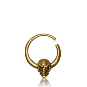 Skull - Pirate - Septum - 8mm septum - Seamless nose ring - Huggie earrings - Septum ring - Small nose ring - Helix Piercing - 18g - 1mm