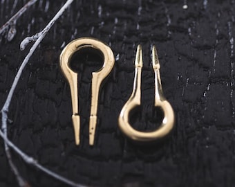 Poids d’oreille écarteur Or 5mm en Trou de serrure, Bouchons d’oreille Tribal Minimalist, Plug Piercing Stretch