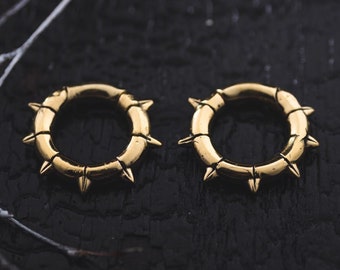 Heren Creoolse oorbel goud Clicker oorgewicht 5 mm - Punk oordopjes piercing sieraden
