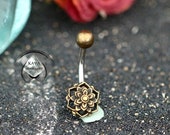 PADMA - Navel piercing in the shape of a Lotus Flower Mandala