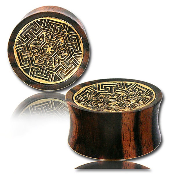 Tamarind wood plugs - Maya calendrier - Plug en bois - Plugs et tunnels - Ecarteur bois - Plug piercing