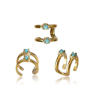 Turquoise Piercing conch, Ear cuffs, Bagues d'oreilles, Faux piercing oreille conch anneau, Manchettes tour d'oreilles, Bijoux pour cheveux