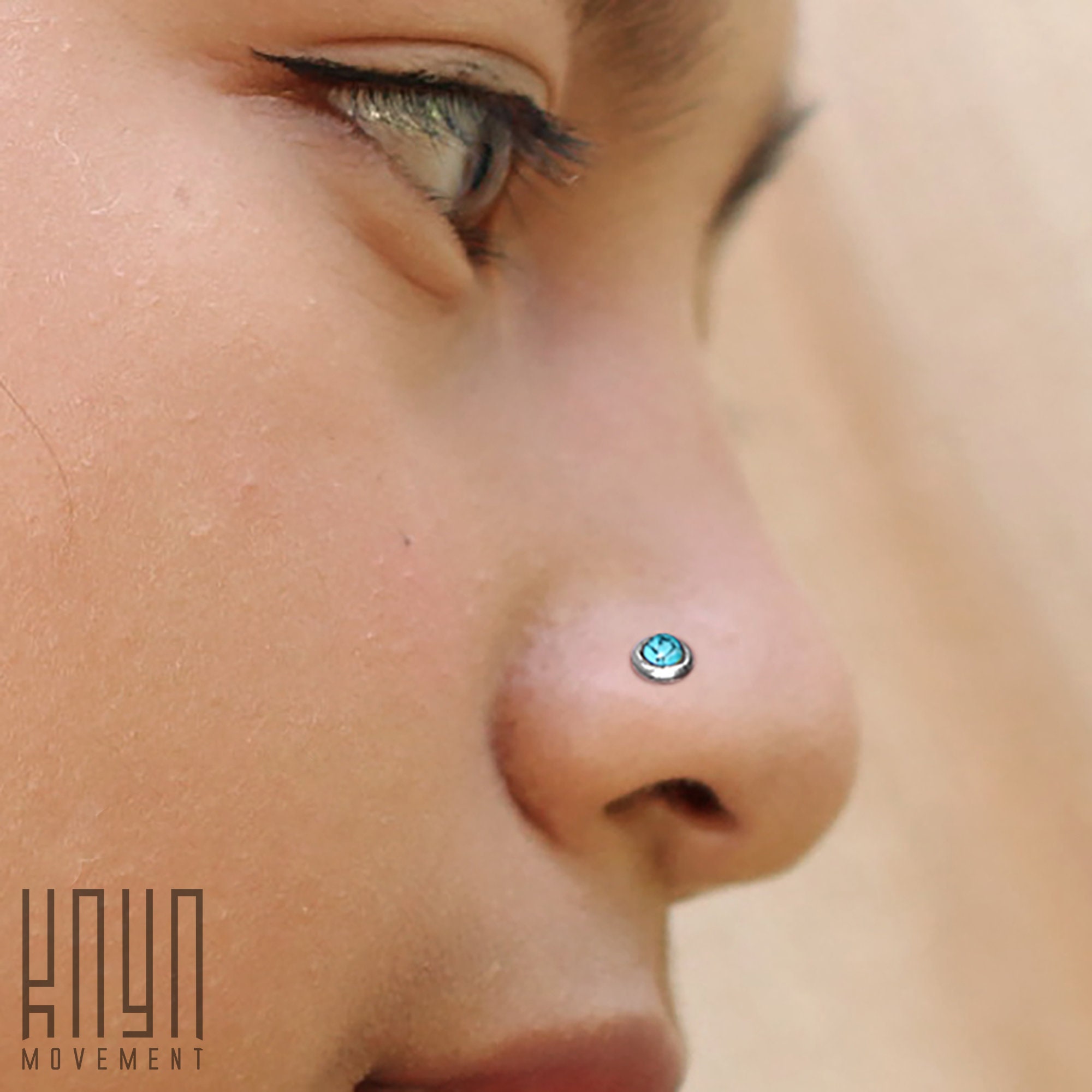 Gemstone nose stud Turquoise nose stud Indian nose ring Etsy