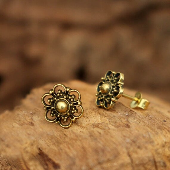 Piercing Oreille Boucle Doreille Fleur De Lotus Piercing A Clou Lotus Brass Ear Stud