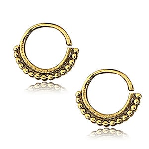 Anneau Septum Or – Piercing Nez – Bijou Tribal – Anneau Tragus – Helix Laiton