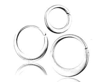 Seamless nose ring - 6mm septum - Sterling silver septum ring - Tiny helix hoop - Thin nose ring - Silver nose hoop - Nose piercing 16g