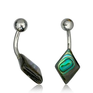 Piercing nombril Abalone coquillage de mer, Barre en acier chirurgical, Piercing nombril grossesse 8mm, Coquille ormeaux, Piercing ventre