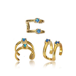 Opal Bleu Piercing conch, Ear cuffs, Bagues d'oreilles, Faux piercing oreille conch anneau, Manchettes tour d'oreilles, Bijoux pour cheveux