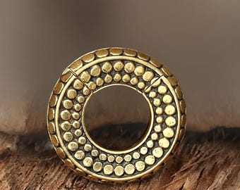 Verguld messing oorringen met gewichtjes - Stevige plugs voor het oprekken van de oorlel - 12 mm opgerekt