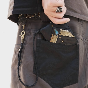 Originale Herrenbrieftasche aus echtem Leder mit Kette, stilvolle Designer-Geldbörse, handgefertigte Luxus-Herrenbrieftasche