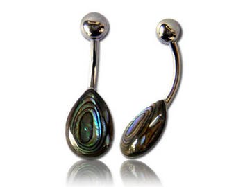 Teardrop navel - Abalone shell - Belly button jewelry -Belly button piercing- Belly button rings -Stomach piercing- Abalone - Navel jewelry