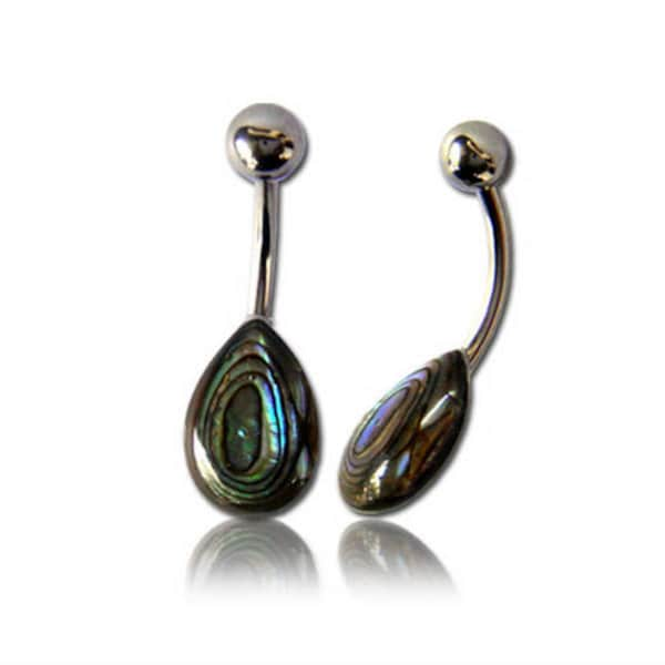 Abalone schelp, Navel piercing 8mm, Abalone schelp, Zeeschelp, Chirurgisch staal zwangerschap navel piercing, Lichaam sieraden