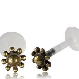 Verzierter Mandala Labret Ohrstecker - Medusa & Tragus Piercing - Floraler Körperschmuck