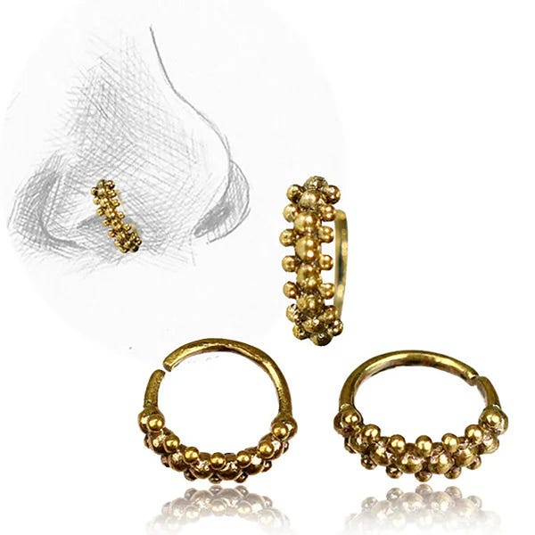 Neusgat ring piercing, Gouden neus ring piercing, Zilveren neus piercing, Indiase neus piercing, Neusgat piercing, Gouden neus piercing