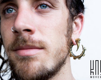 Hr Giger Ear Hangers - Alien Xenomorph Ear Weights - Stretched Ears - Tunnel Hoops 0g / 8mm - Pirate Earrings