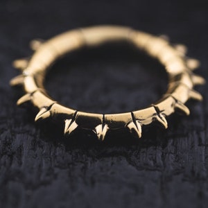 Spike hoop earrings - Gold ear Weights - Tunnel Hoops - Hoop ear weights - 6mm ear weights - Goth - Ear Weights - 4ga