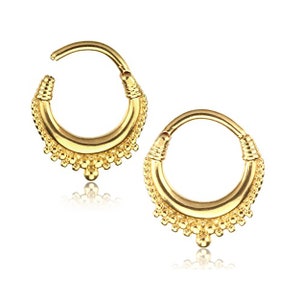 Piercing Septum Clicker Dorado en Acero Quirúrgico Chapado en Oro 8mm Discreto - Conch Body Piercing Orejas Daith / Helix