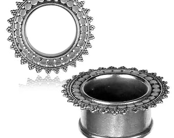 2 Pezzi Flesh Tunnel Plug, Tunnel Orecchio Matrimonio Mandala - Foto 5