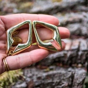 Dayak - Keyhole Ear Weights - Ear Hangers - Ear Stretchers - Gold Hangers - Body Jewelry - Gold ear weights - 00ga - 10mm