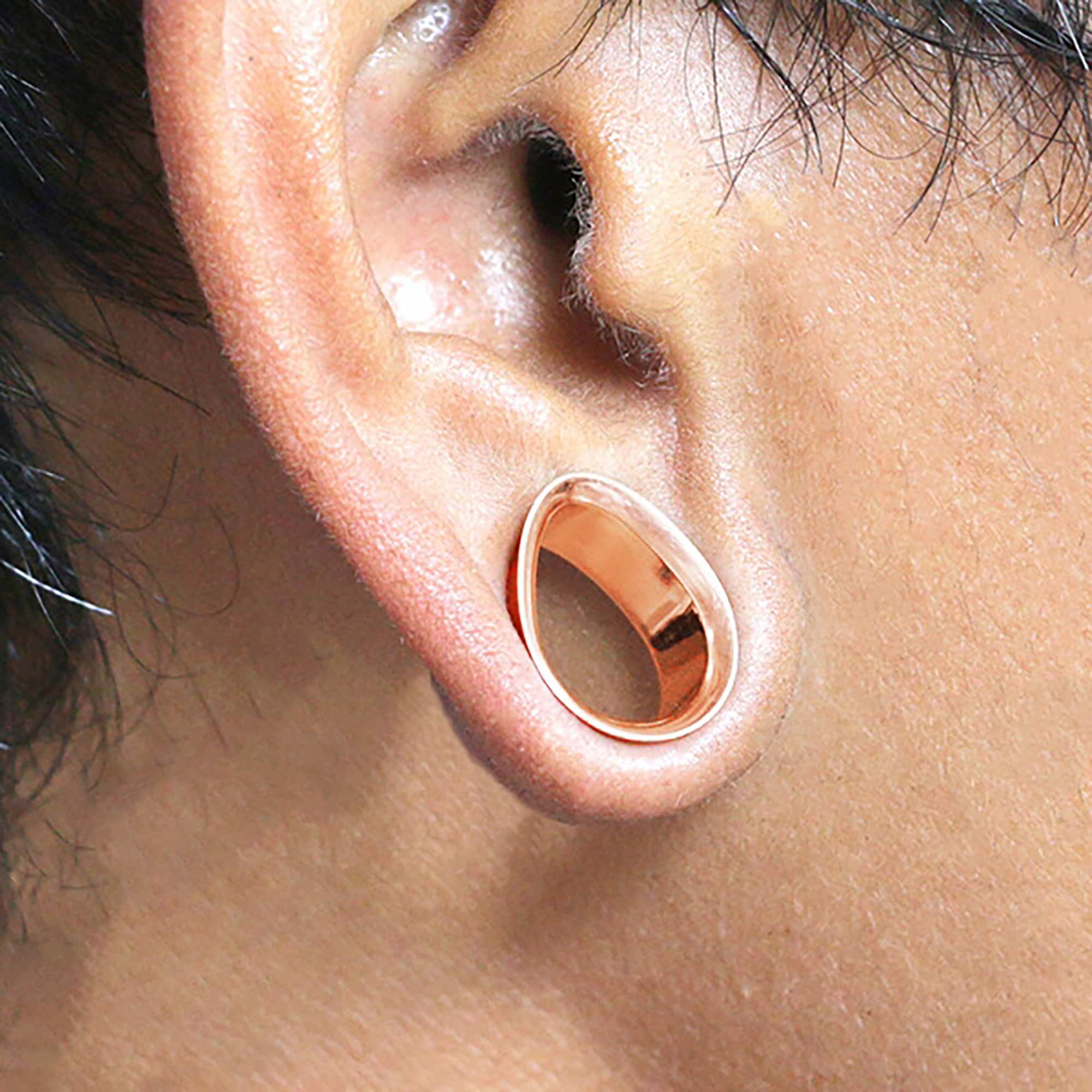 Roségoldener Tunnel Drop Piercing Plug Ohrdehner für Damen Dehner 8 mm, 10  mm, 12 mm, 14 mm, 30 mm Chirurgenstahl