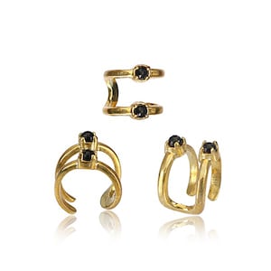 Onyx Faux piercing bagues tour d'oreilles conch sans trou, Ear cuffs, Perle pour cheveux dreadlocks, Boucle d'oreille cartilage