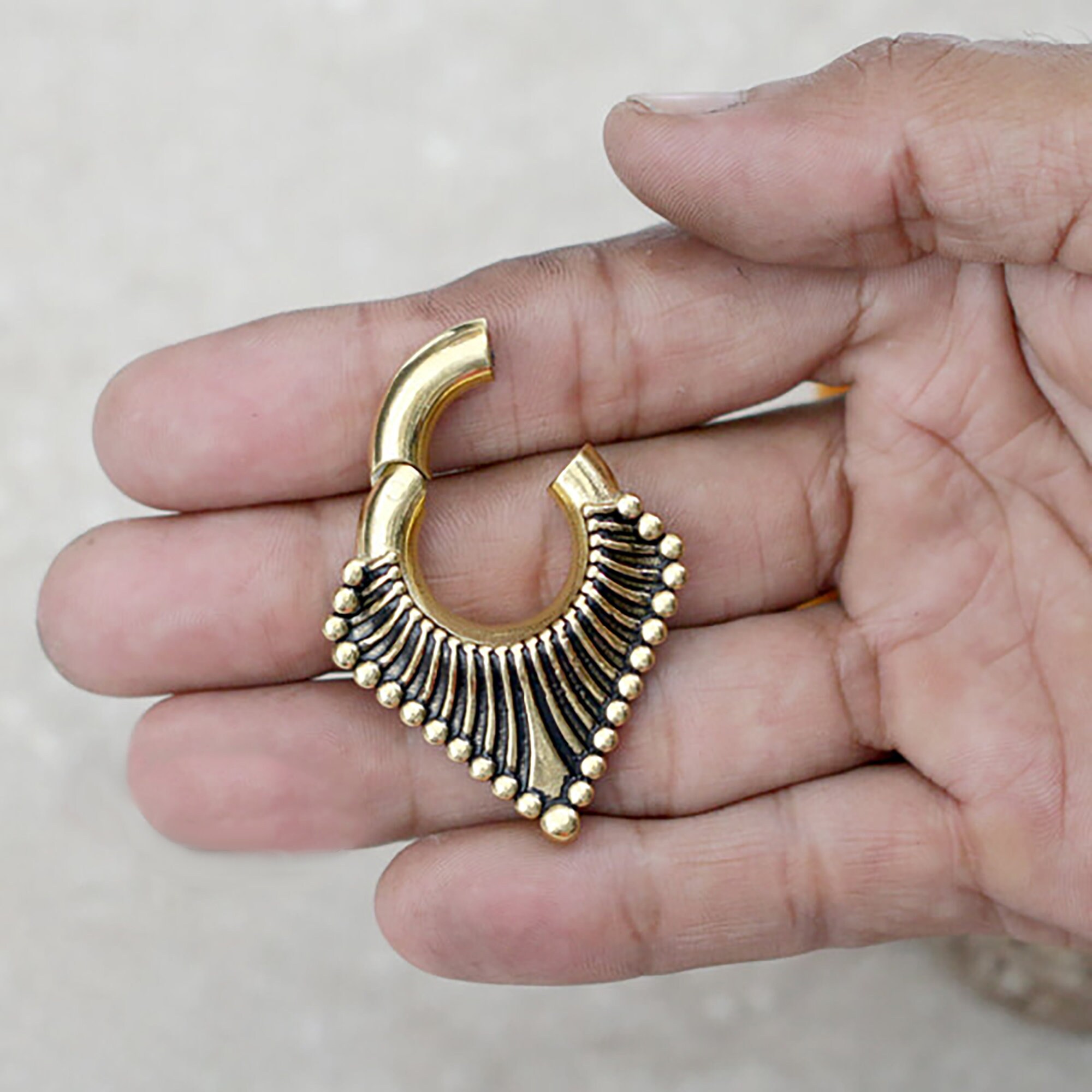 Hinged Steel Ear Weigh Ear Hangers Gold Ear Weights Etsy