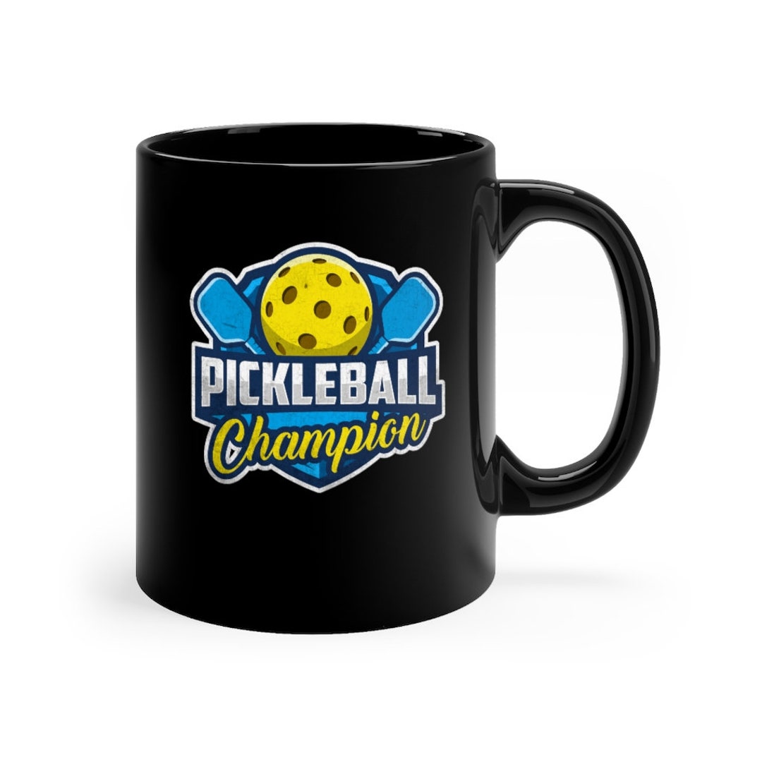 Distresed Vintage Pickleball Champion Quote 11oz Black Mug Etsy 日本
